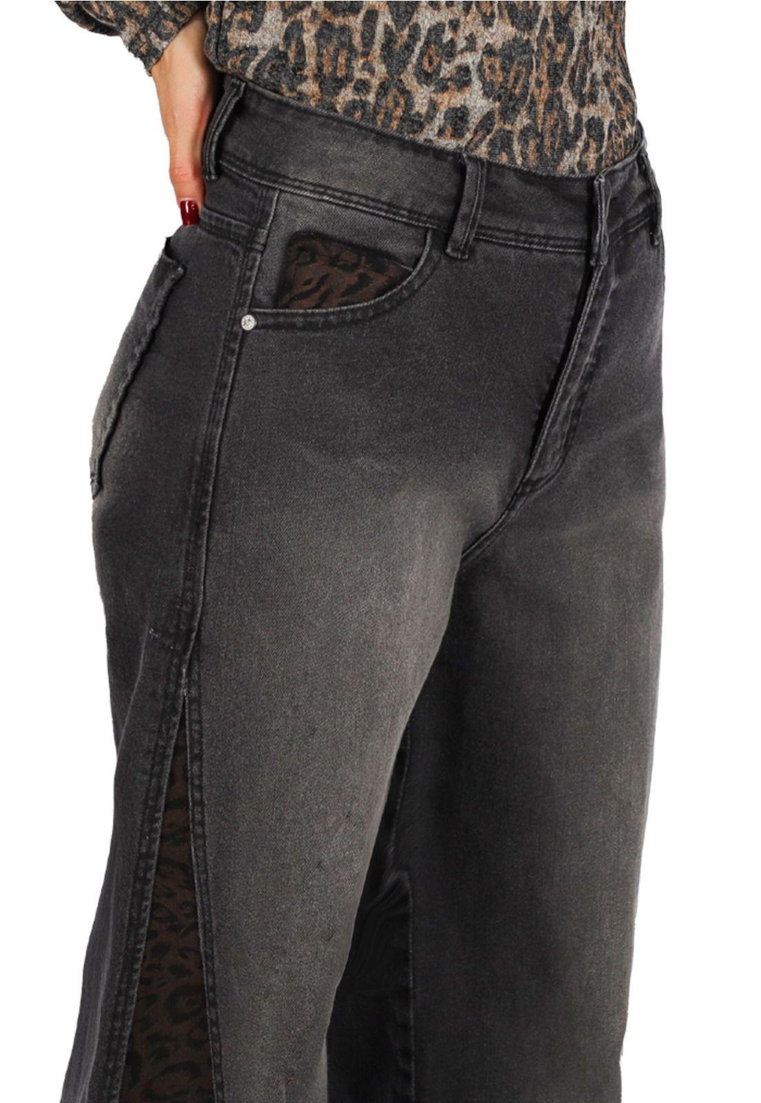 Jeans Ivet Negro Animal Print Divino Jeans-2