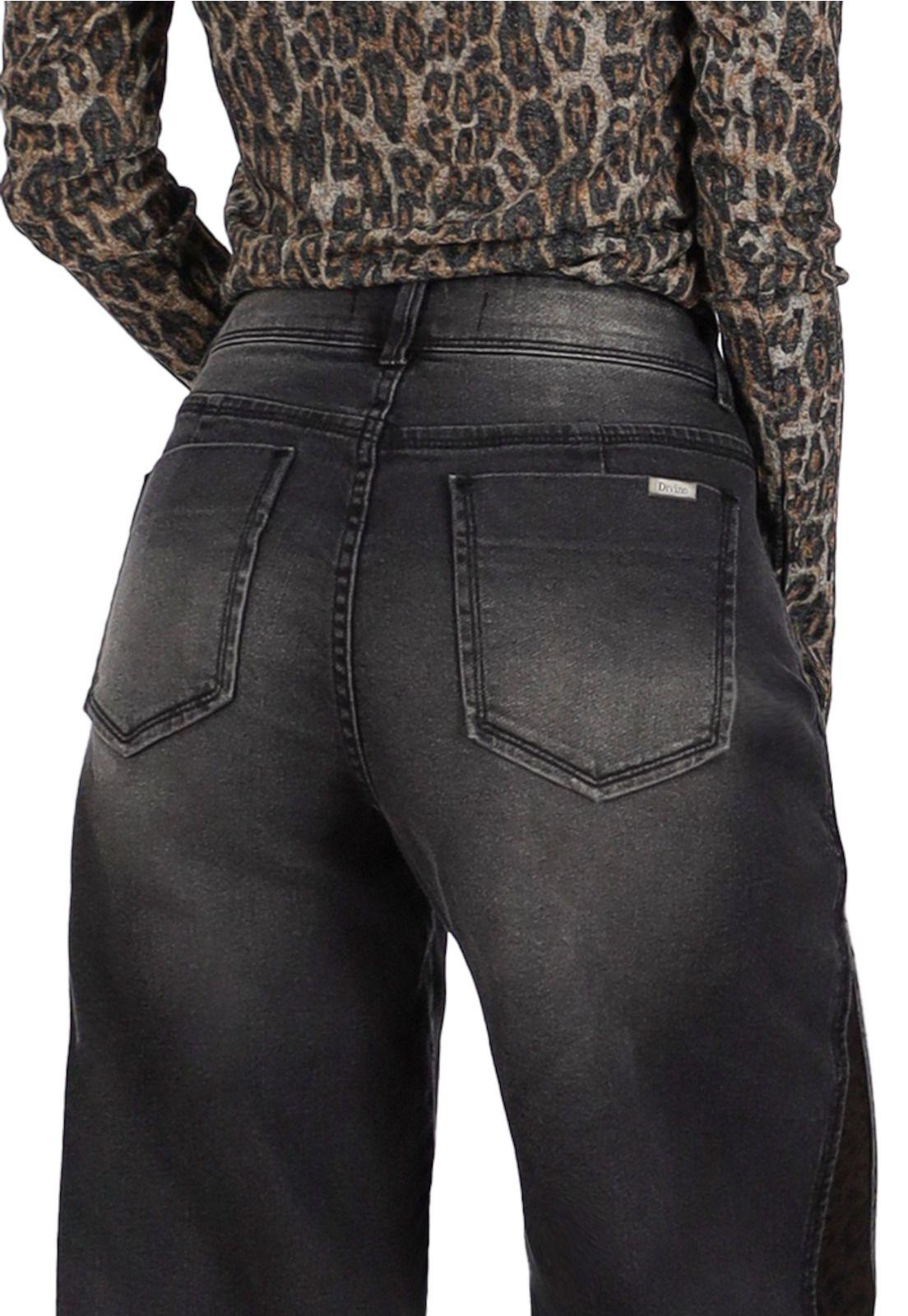 Jeans Ivet Negro Animal Print Divino Jeans-3