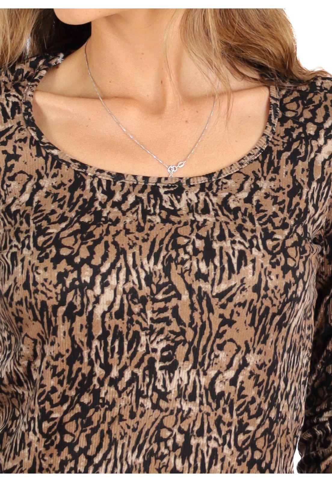 Polera Mila II Café Print  Divino Jeans-2