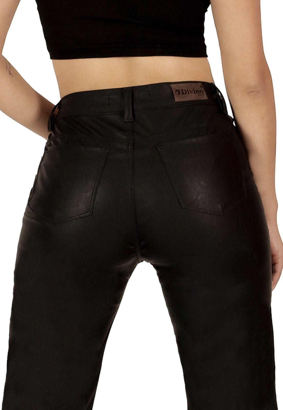 Pantalón Azabache Cuerina Negro Divino Jeans-3