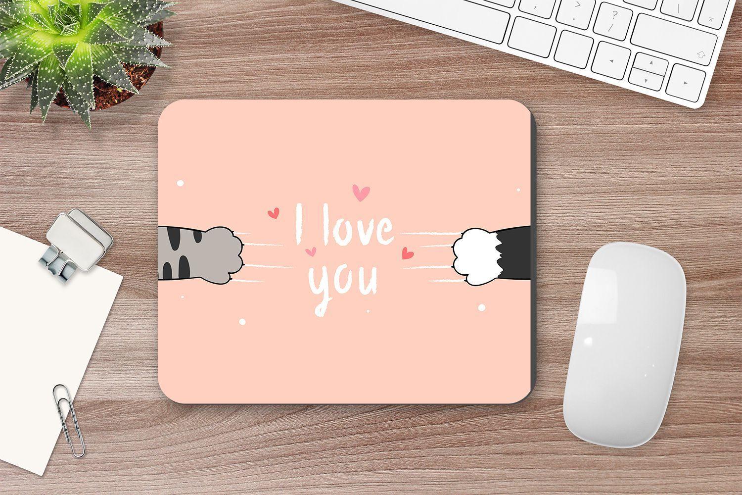 MOUSE PAD ANHIZ M102 GATOS AMOR-2