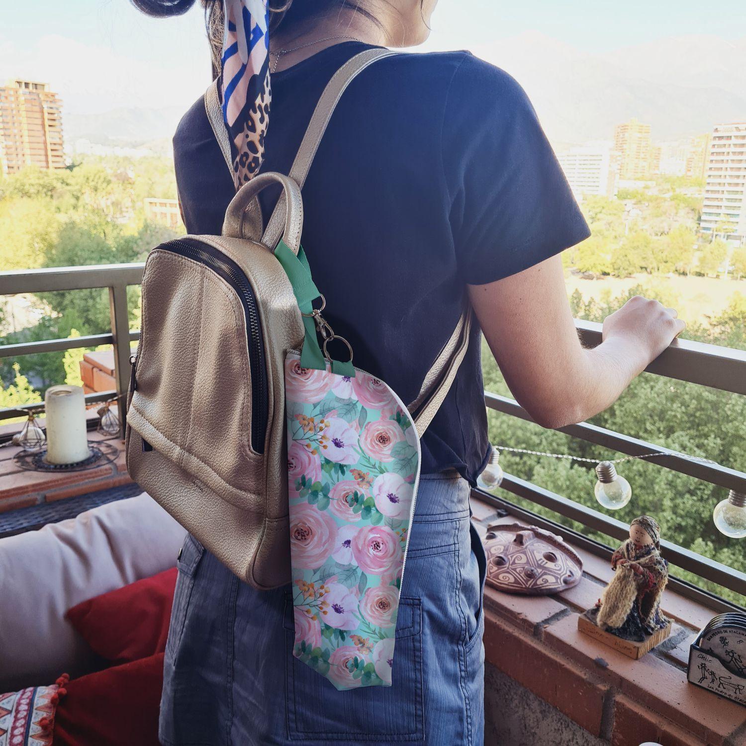 Bolso termico para botella Flores-3