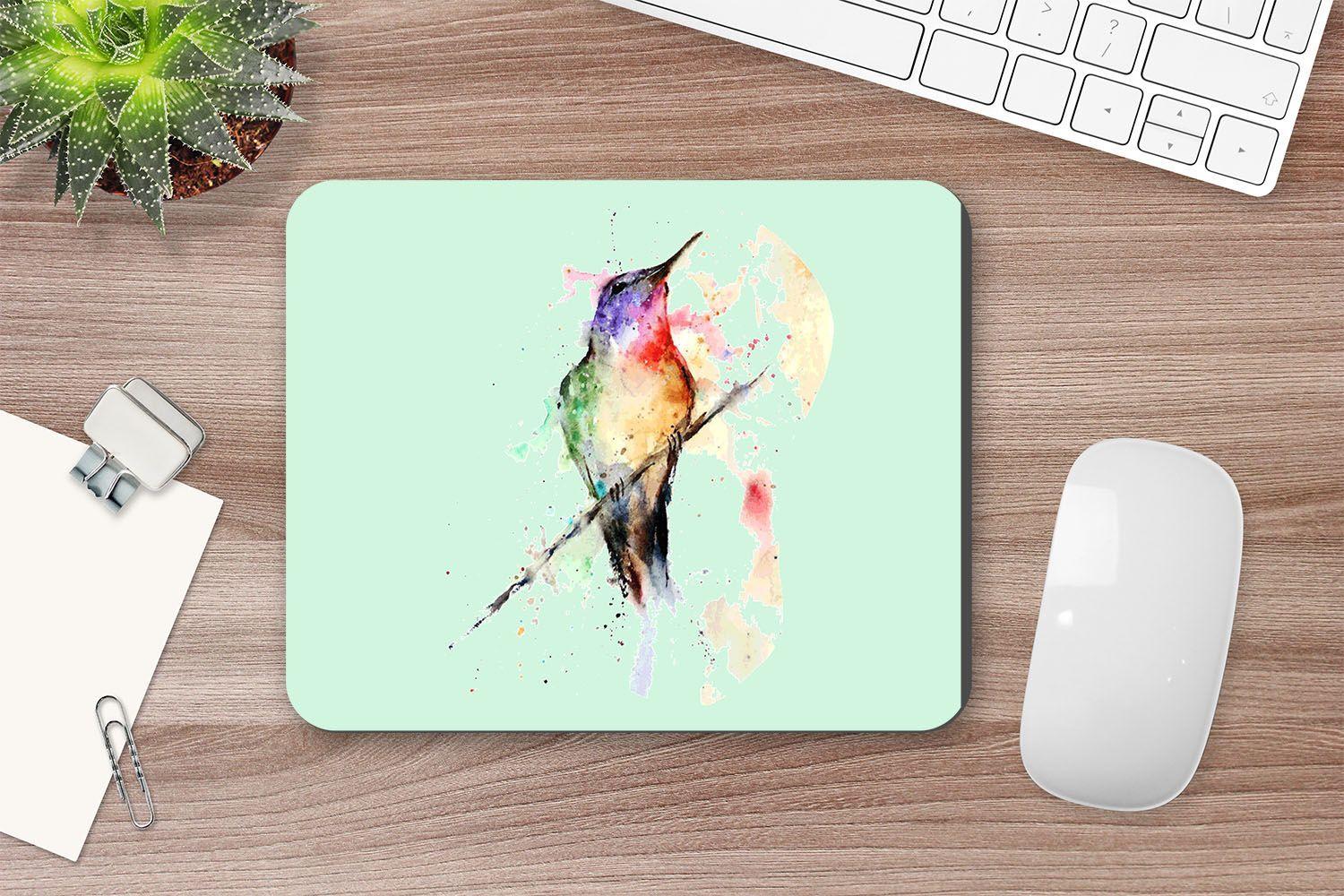 MOUSE PAD ANHIZ M3832 PAJARO WATERCOLOR-2