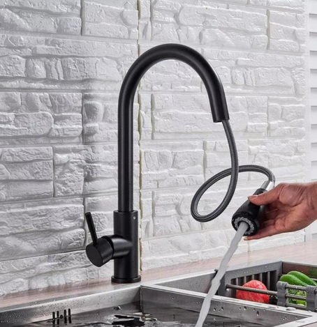 Llave Negra Acero Inox Extensible 2 Funciones-2