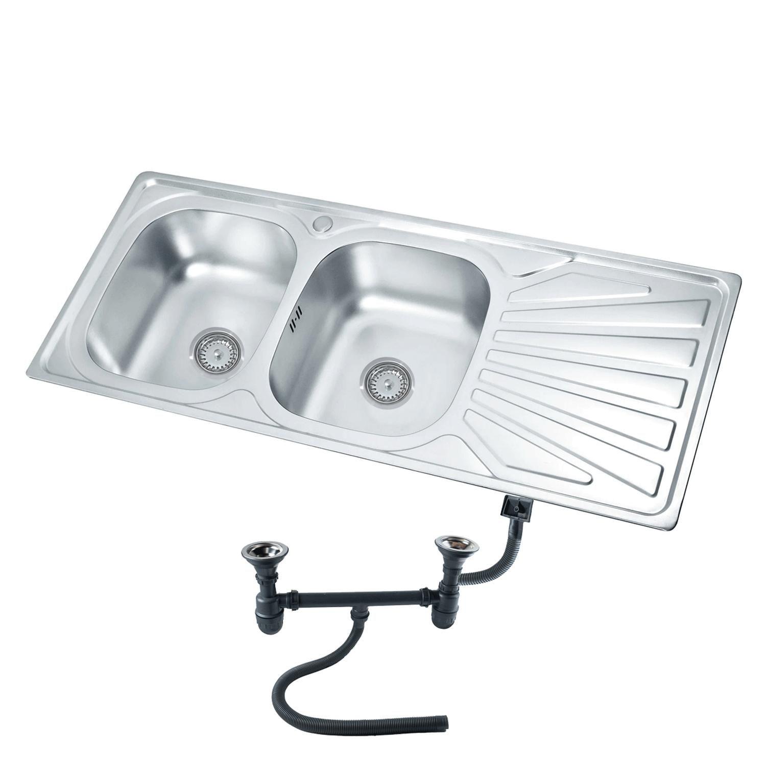 Lavaplatos Empotrado Doble 120x50 Derecho Accesorios-0