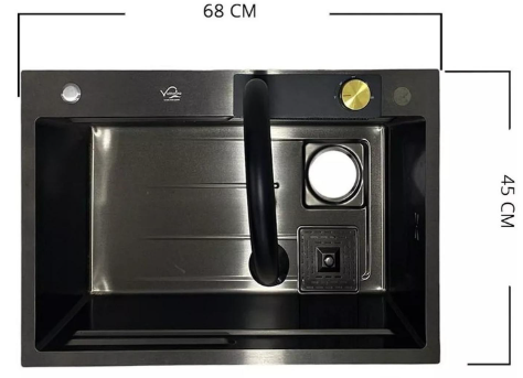 Lavaplatos Empotrado 68x45 Llave Cascada Tabla Luciano-1
