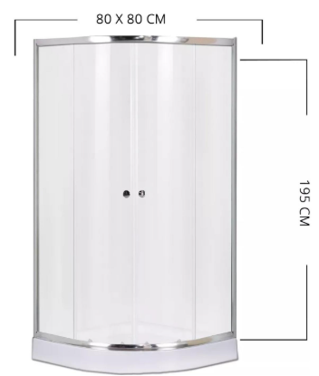 Shower Door Y Receptaculo 80x80 Curvo Transparente-0
