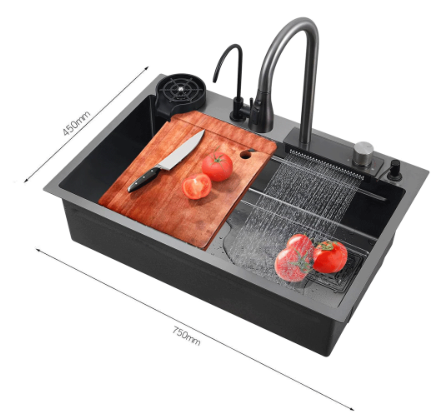 Lavaplatos Multifuncional Cascada Accesorios 75x45 Leonardo-2