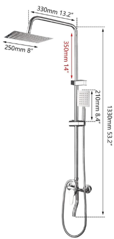 Columna Ducha Baño Tina 3 Funciones Full Accesorios-1