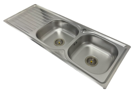 Lavaplatos Doble Empotrado 120x44 cm Secador Izquierdo-2
