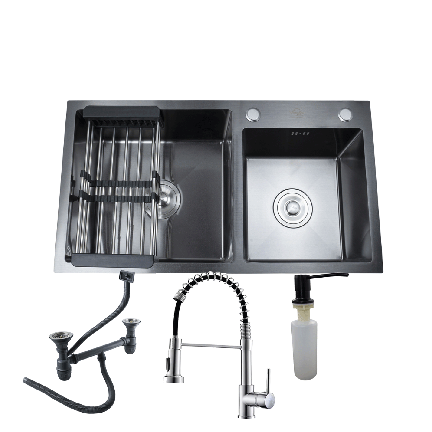 Lavaplatos Doble 78x43 Llave Vienna Accesorios-0