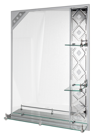 Espejo 80x60 Rectangular con Repisas-1