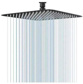 Plato Ducha Cuadrado Acero 25 Cm Negro-1