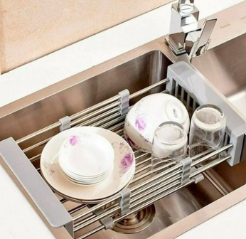 Cesta Canasto Extensible Lavaplatos Escurridor Rejilla-2
