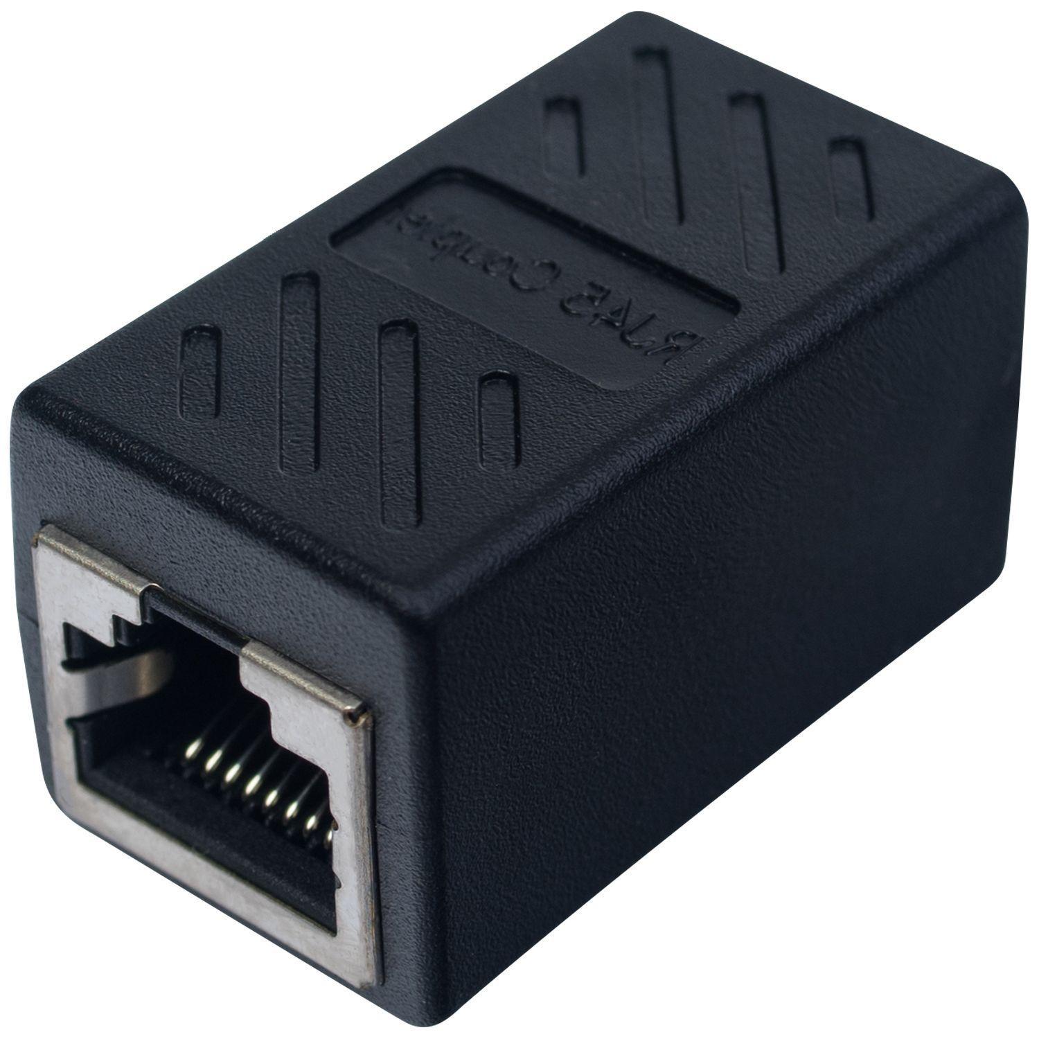Copla RJ45 Cat6 Hembra-Hembra Negro-0
