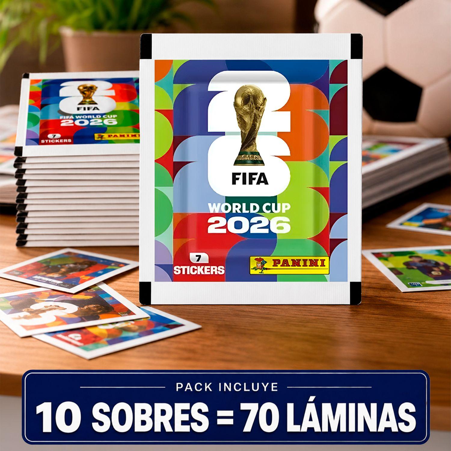 Pack de 10 sobres de laminas Panini Mundial 2026 70 laminas-0