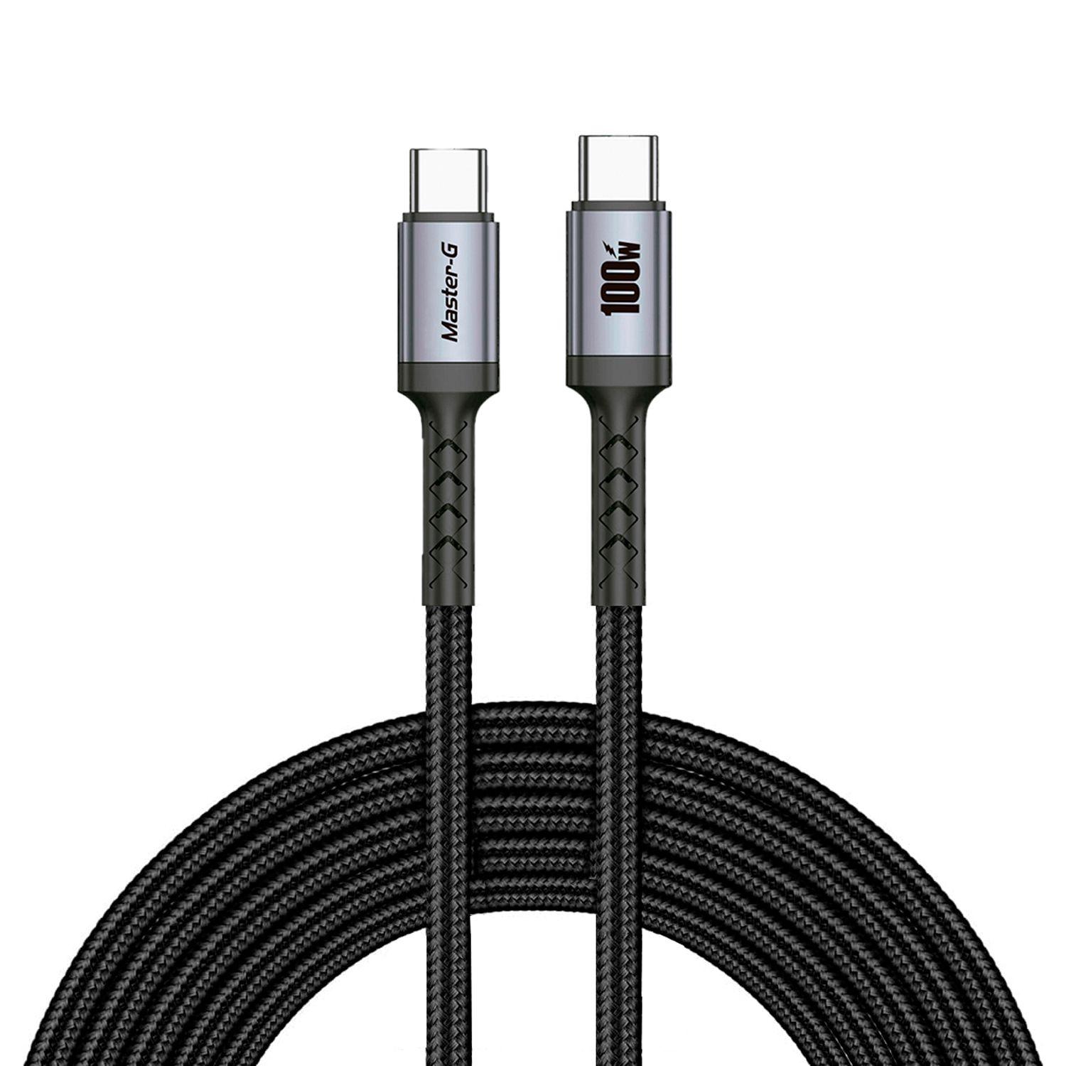 Cable USB-C a USB-C Master-G Carga Rapida 100W Antinudos 1m-0