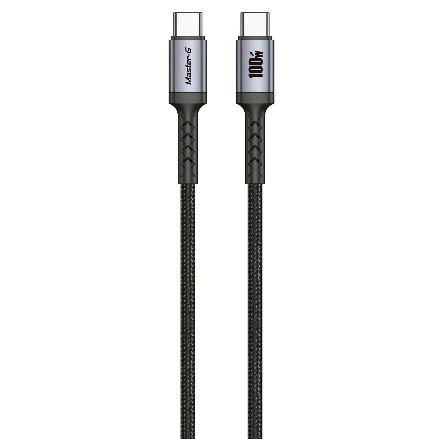 Cable USB-C a USB-C Master-G Carga Rapida 100W Antinudos 1m-2