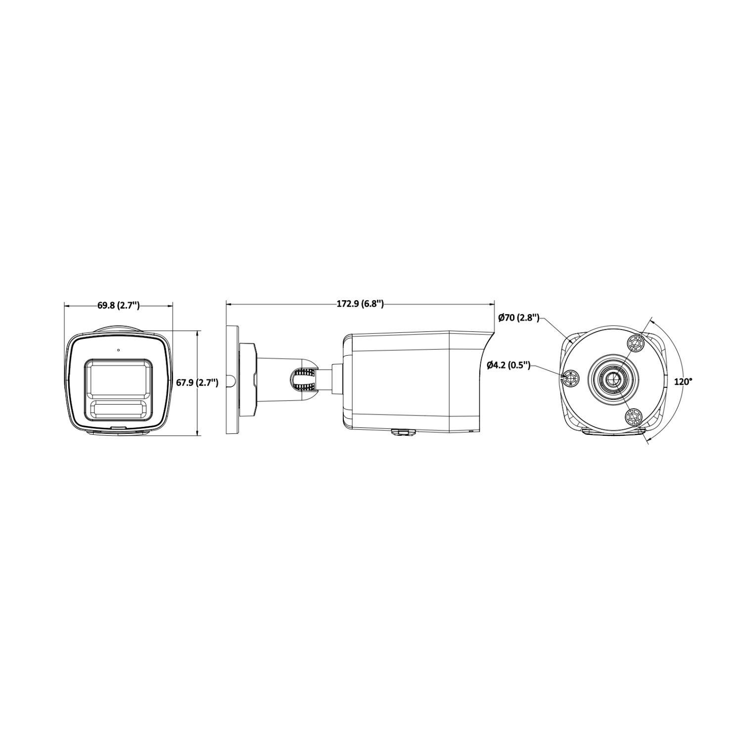 Camara de Vigilancia Bala IP Hikvision 2mp IR30M ColorVU-3