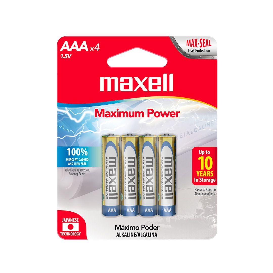 Pilas AAA LR03x4 1.5V Alcalina Maxell Durabilidad y Potencia-2
