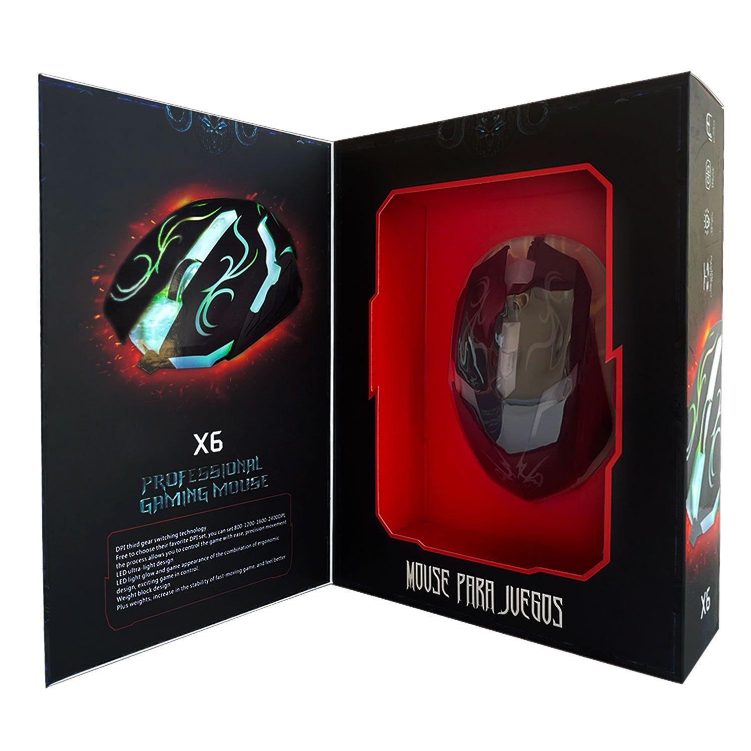 Mouse Gamer Ultra X6 Ergonómico Luz Full Led 29utx-000x6-3