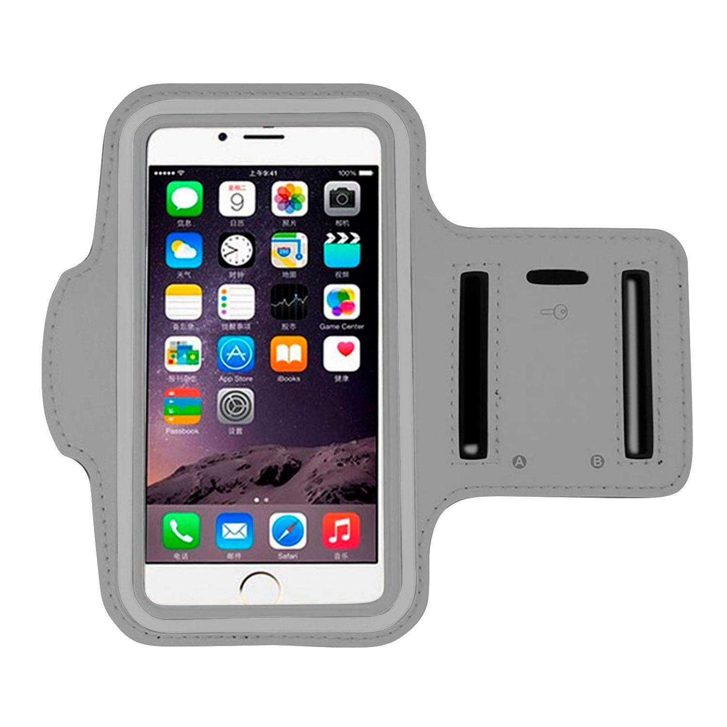 Brazalete Deportivo Impermeable Porta Celular Brazo Gris-2