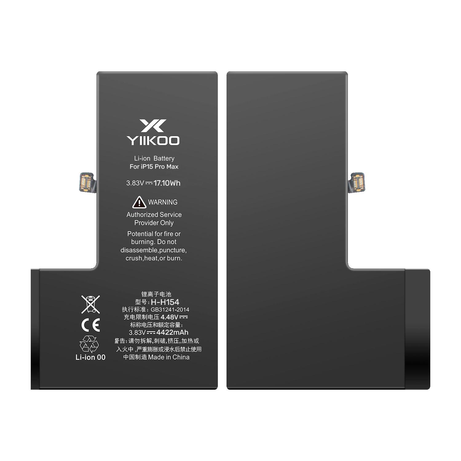 Bateria para iPhone 15 PM YIIKOO Autoprogramable sin alerta-3