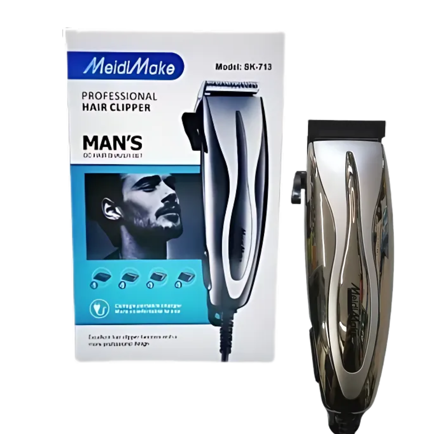 Cortadora de Pelo y Barba Meidi Make SK-713 Cromada-3