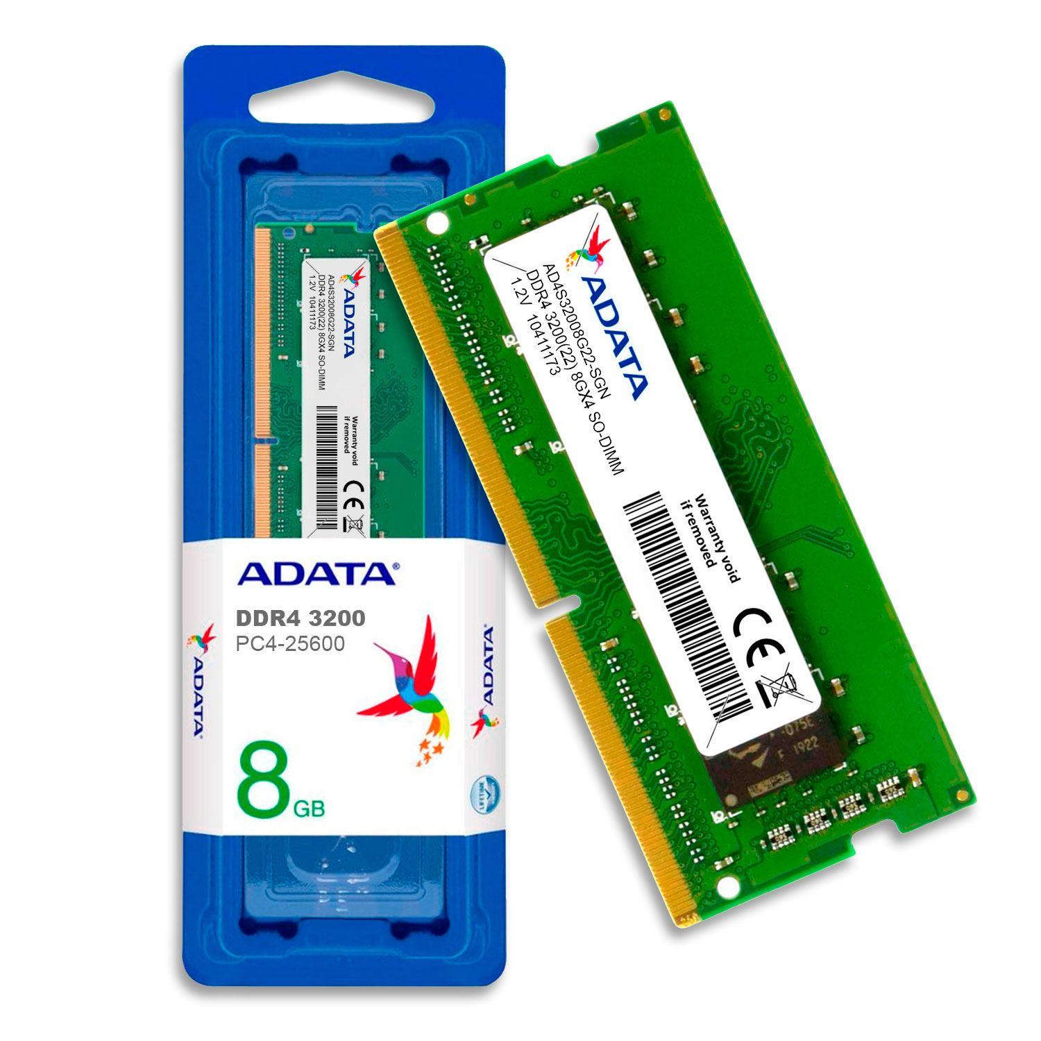 Memoria Ram Notebook DDR4 8GB Adata SO-DIMM AD4S32008G22-SGN-1