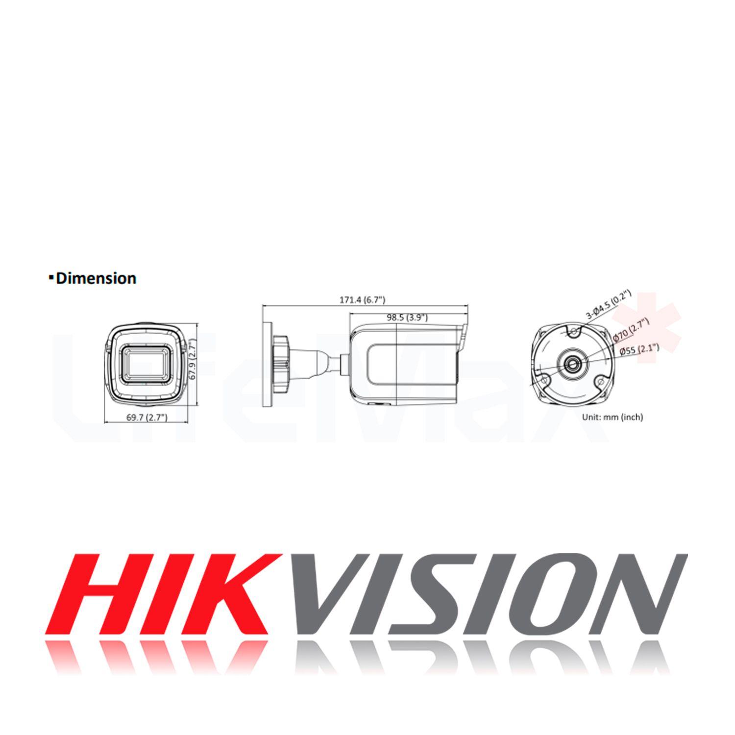 Camara IP Bala Exir Hikvision HD 2MP MicroSD 256GB IP67-4