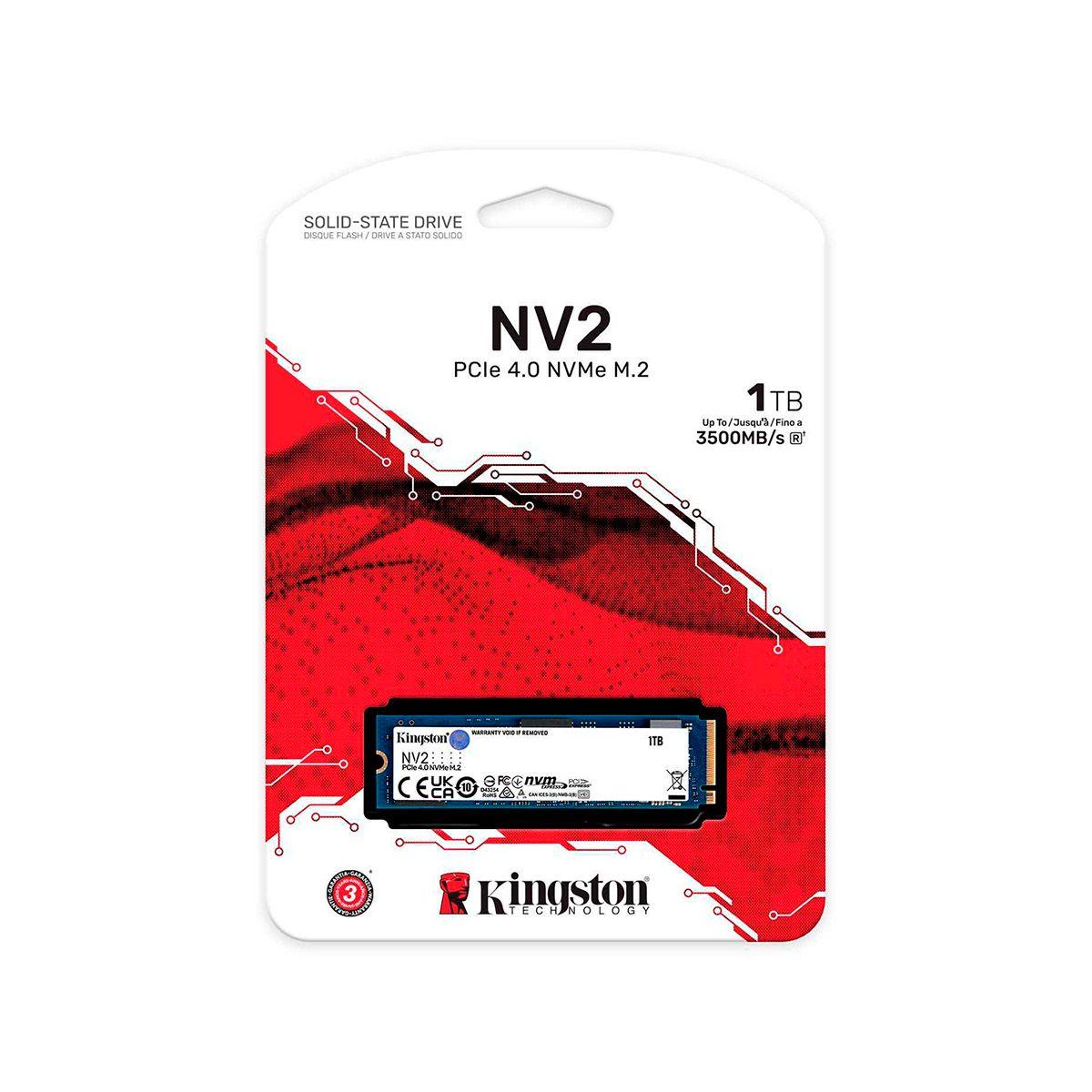 Disco Solido SSD Interno Kingston NV2 1TB M.2 PCIe 4.0 NVMe-0
