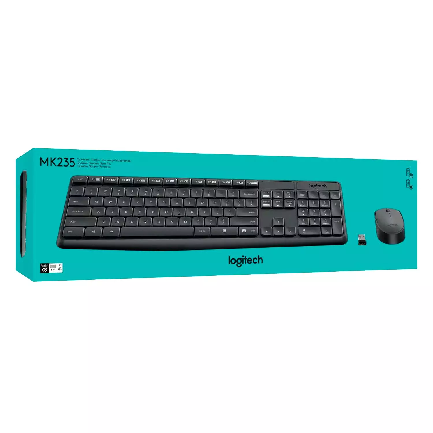 Combo Teclado y Mouse Inalambrico Logitech MK235 USB 1000dpi-5