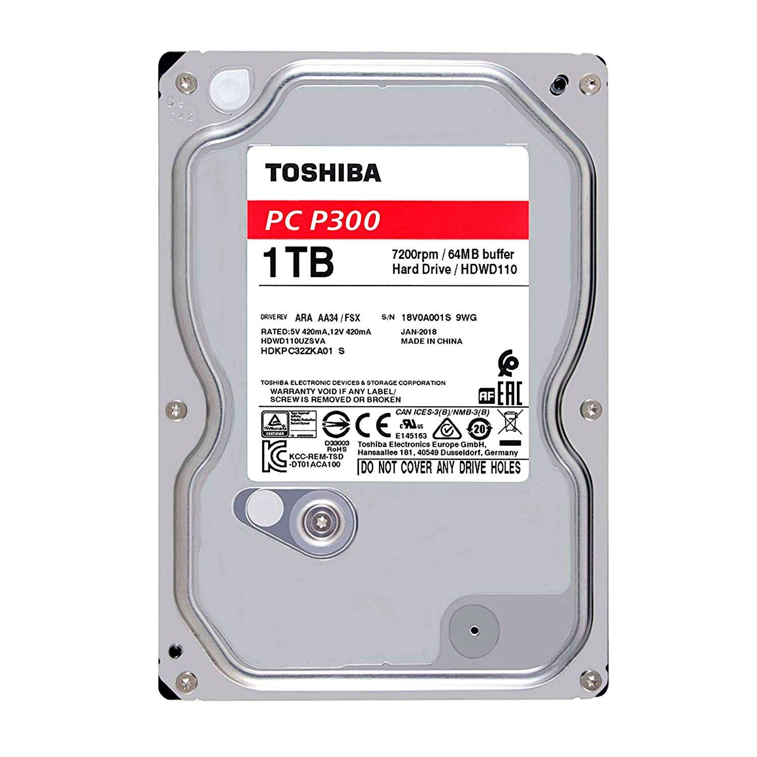 Disco Duro 1TB para PC Toshiba P300 3.5" 7200 RPM 64MB-0