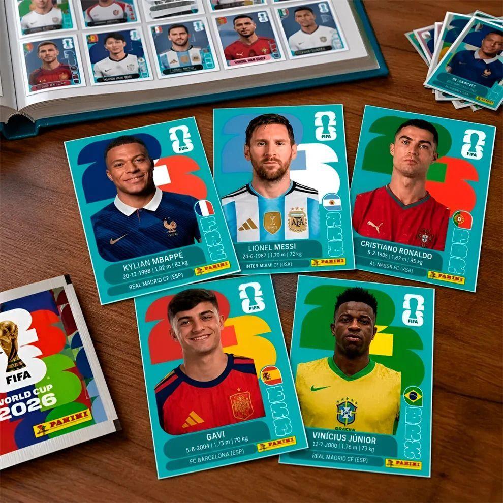 Pack de 5 sobres de laminas Panini Mundial 2026 35 laminas-5