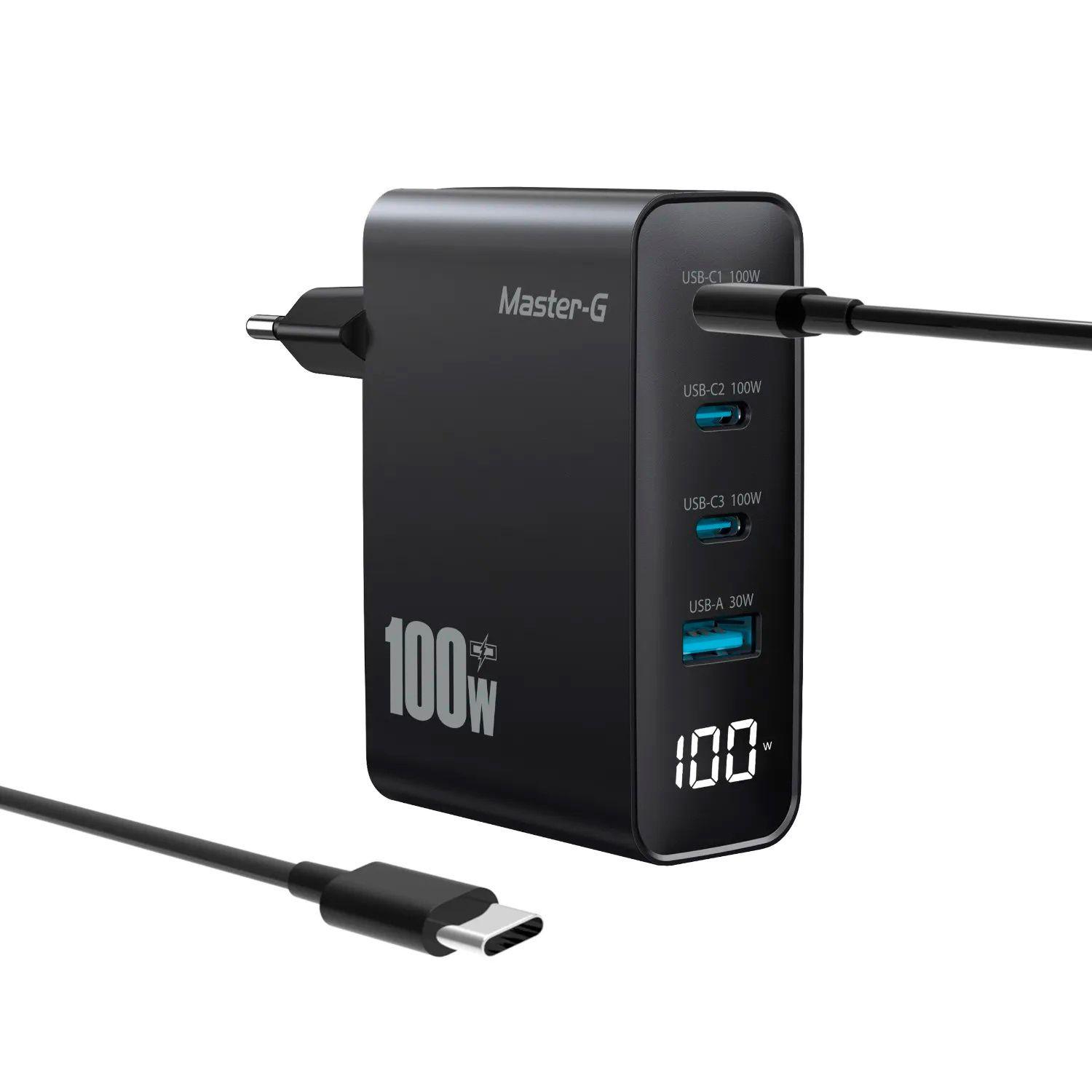 Cargador Master-G Carga Rapida 100w Multipuerto +Cable USB-C-0