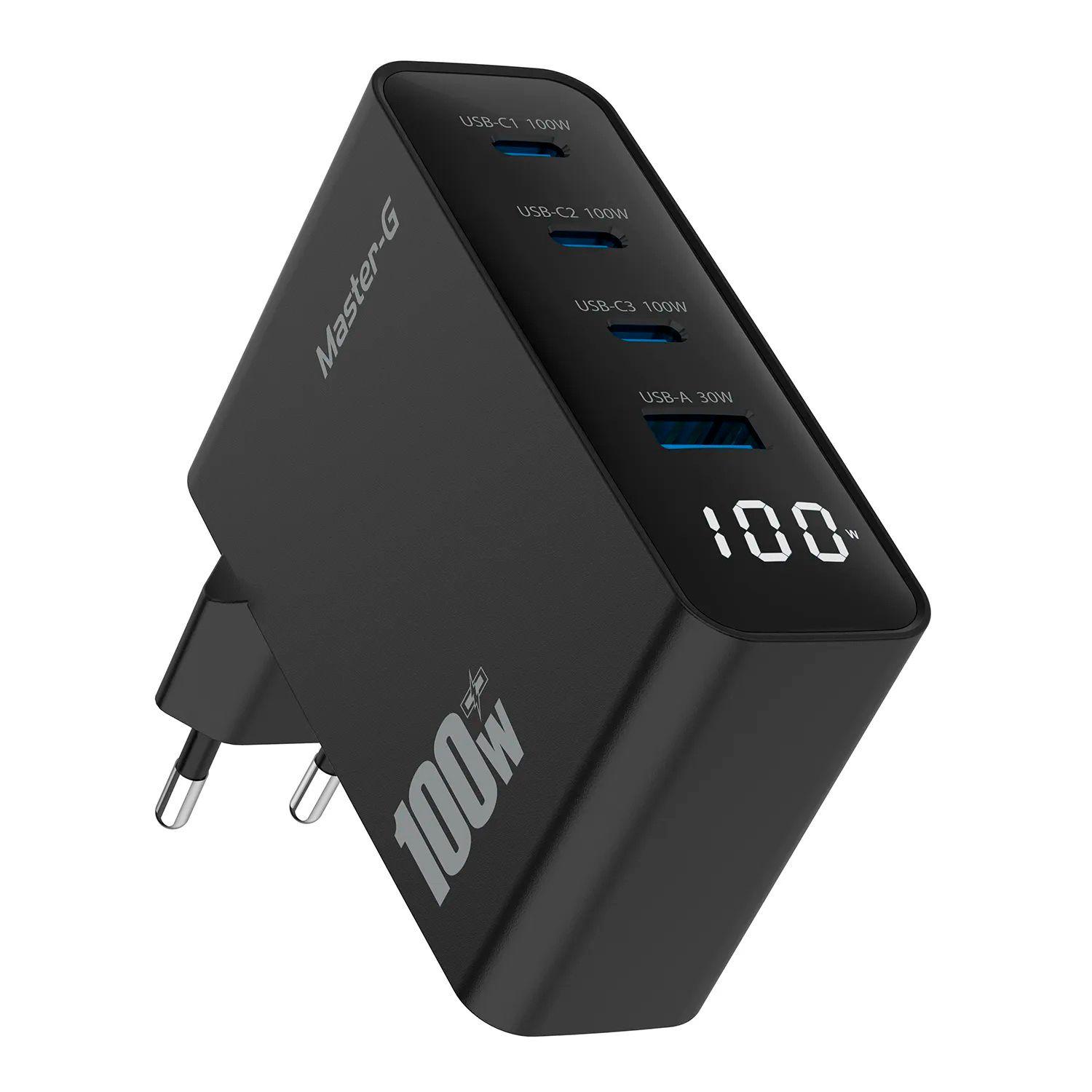 Cargador Master-G Carga Rapida 100w Multipuerto +Cable USB-C-3