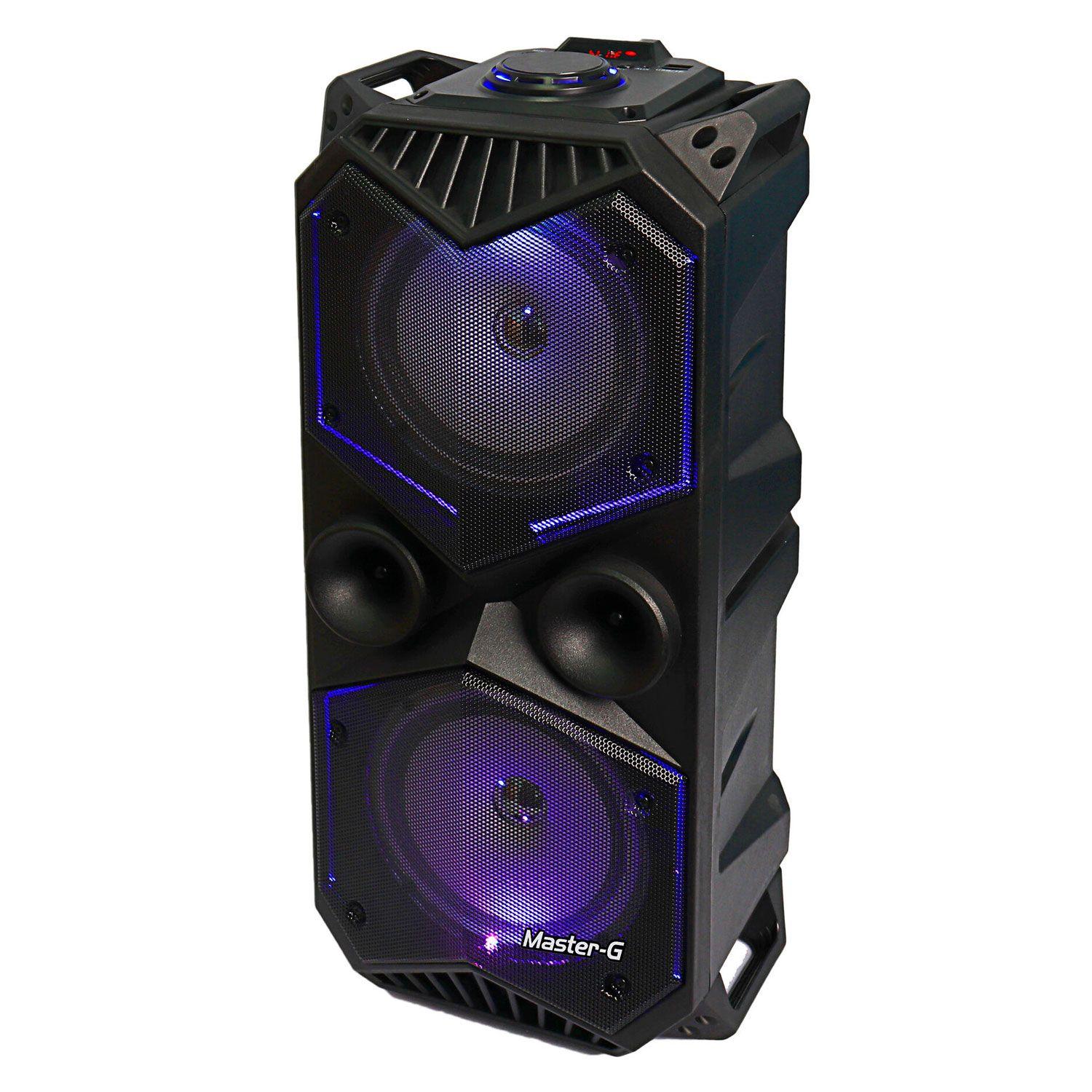 Parlante Master-G Luces LED FM USB Control Remoto SPBYF7-0