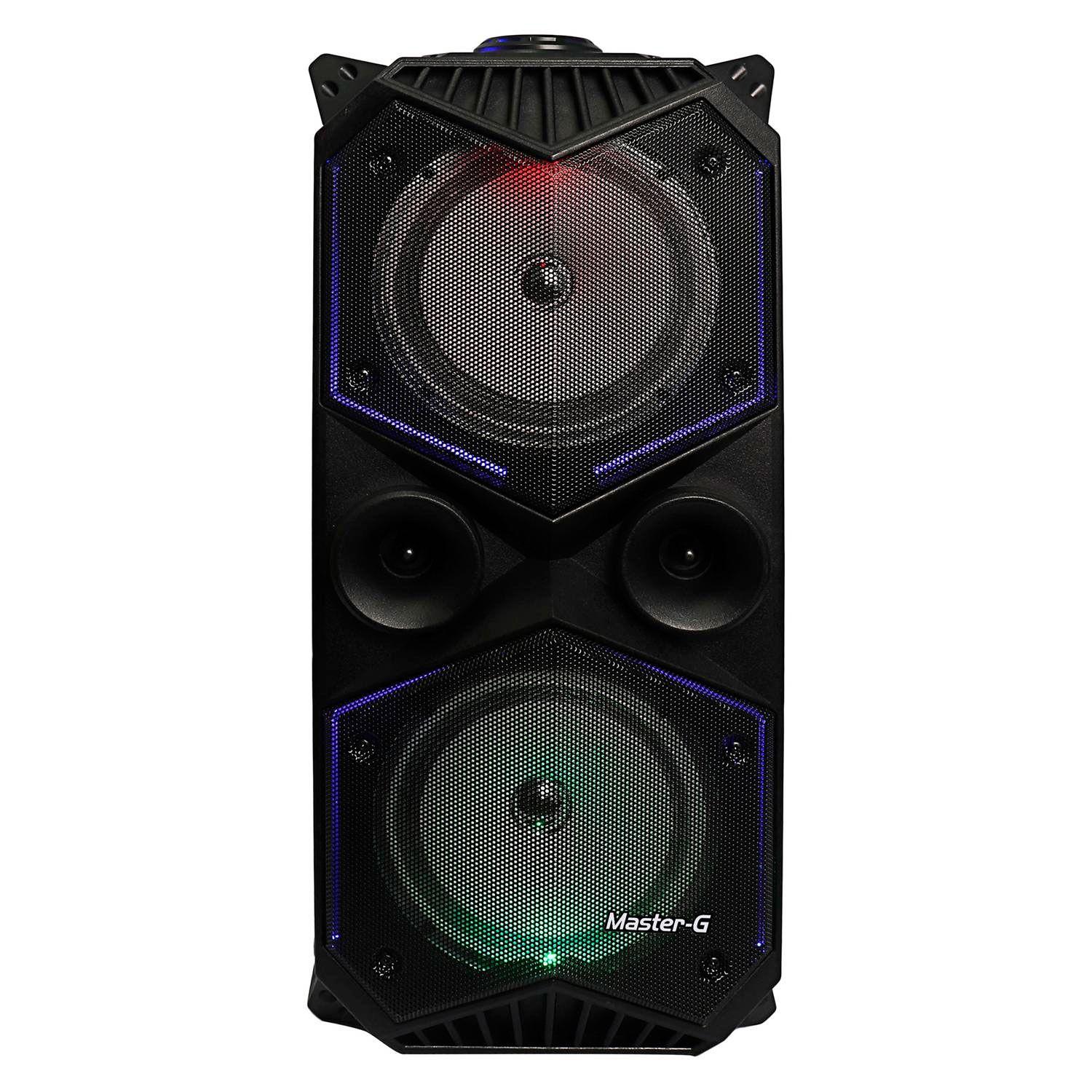 Parlante Master-G Luces LED FM USB Control Remoto SPBYF7-1