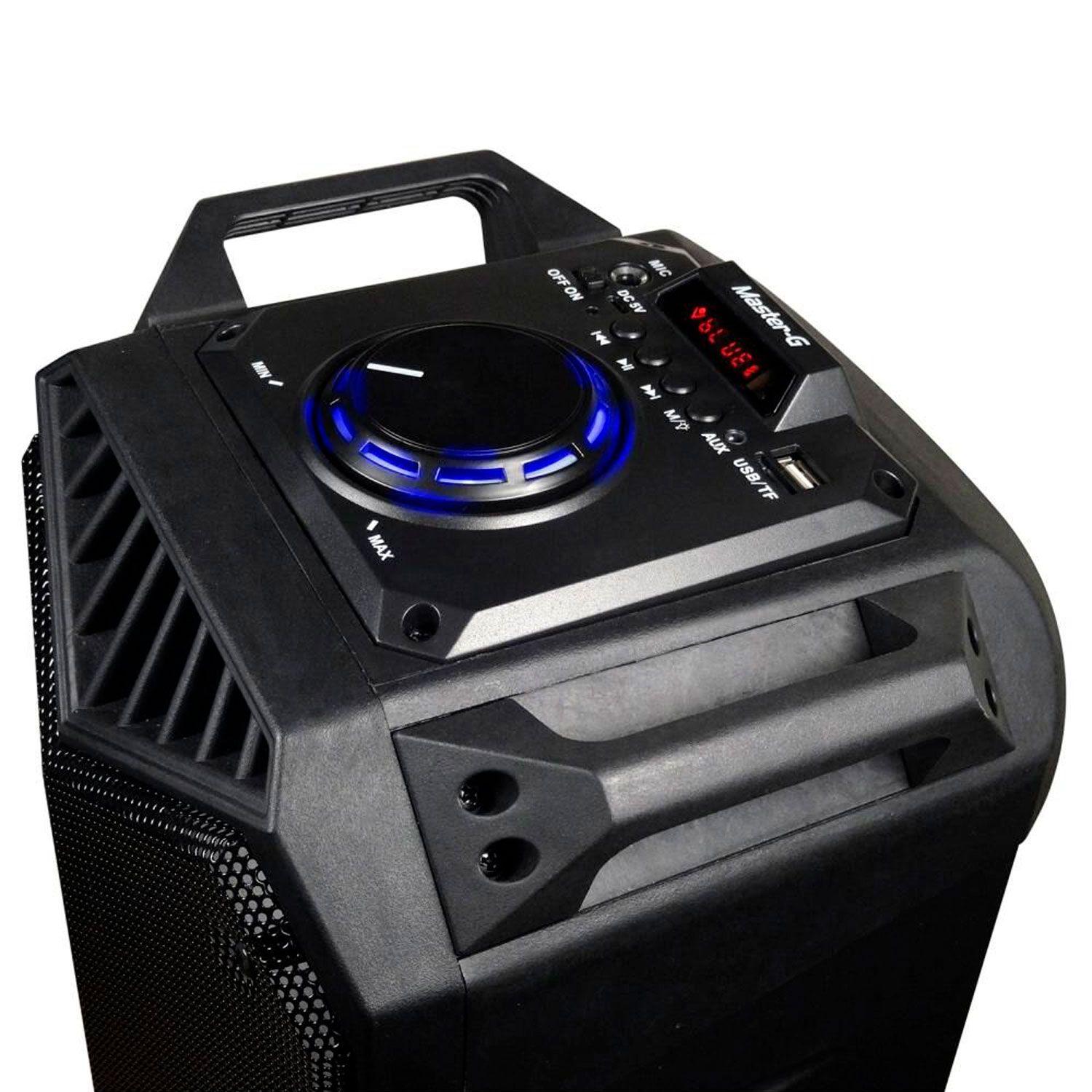 Parlante Master-G Luces LED FM USB Control Remoto SPBYF7-2