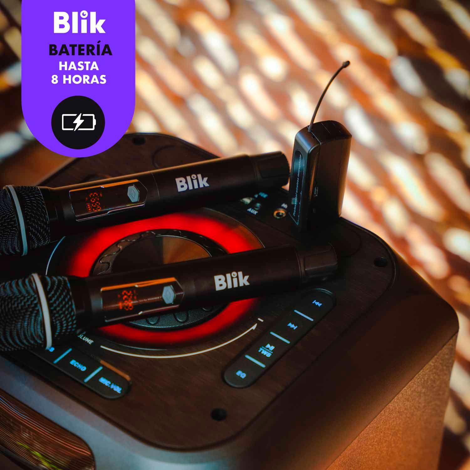 Kit Duo Microfonos Inalambricos Blik UHF Karaoke 40Hz-14kHz-1