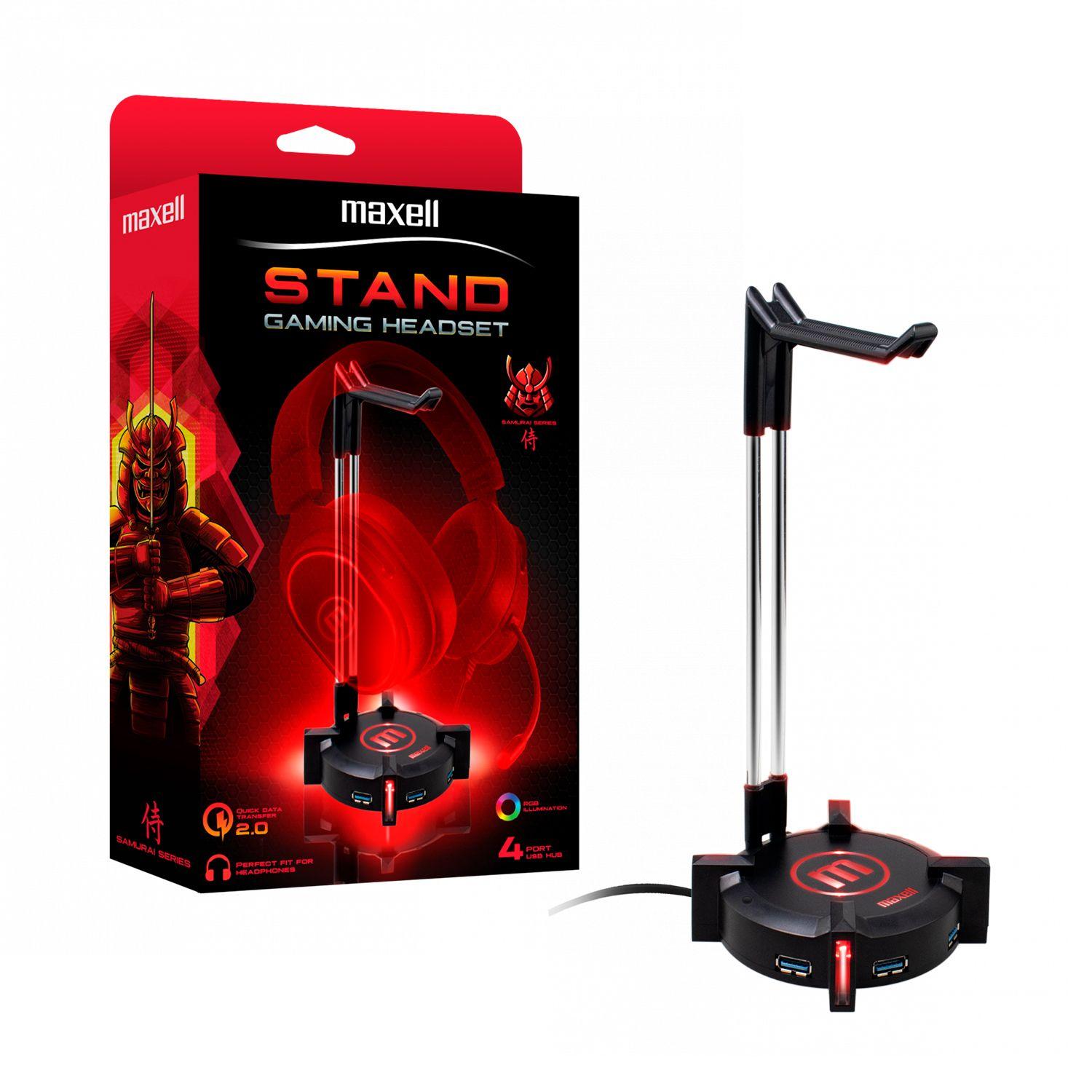 Soporte para Audifonos Stand Gamer Maxell 4 Puertos USB 2.0-0