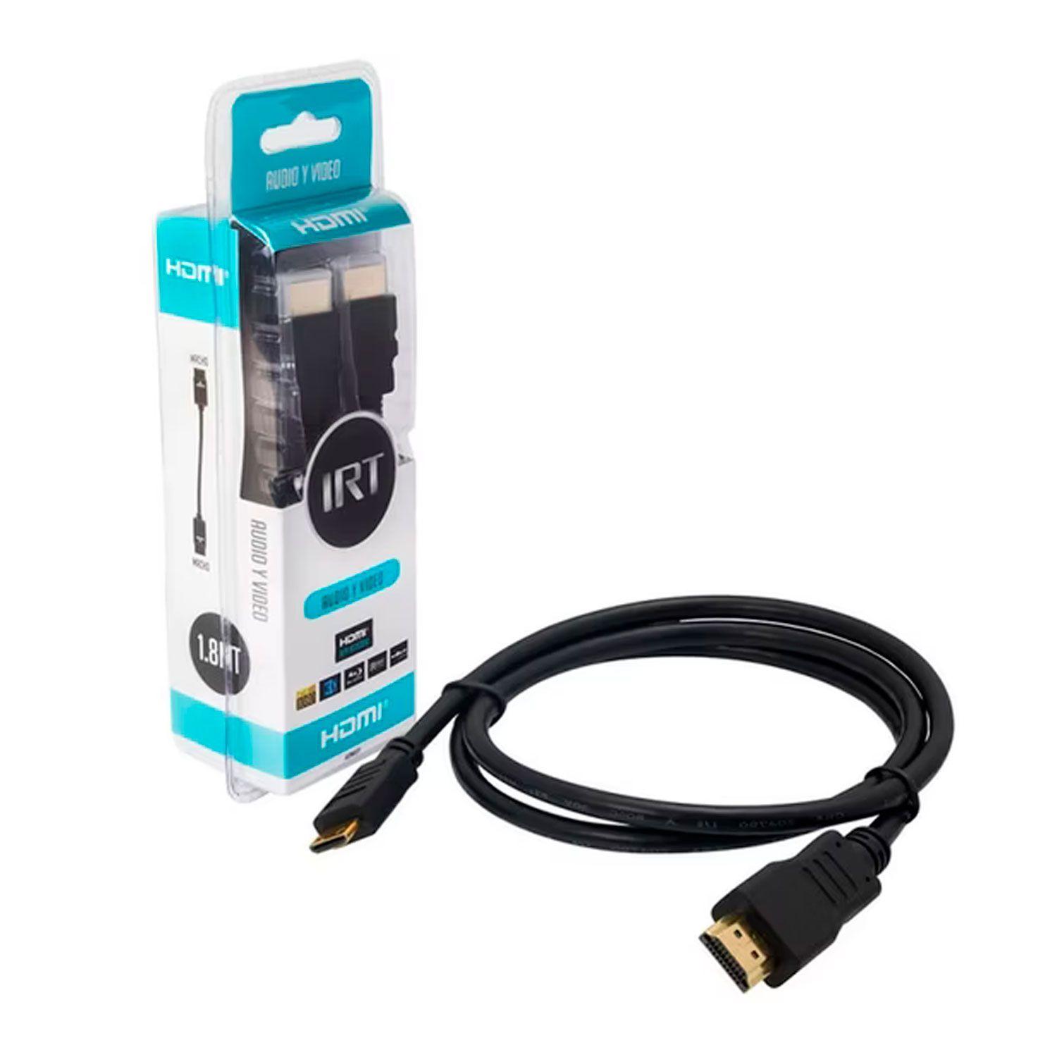 Cable HDMI 1.8mts Audio y Video FHD 1920x1080 3D IRT HDMI01-1