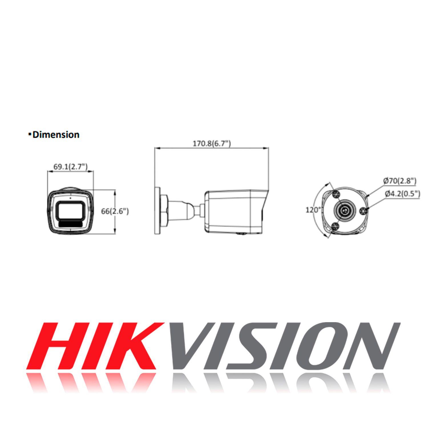 Camara IP Bala Hikvision Smart Hybrid Light 2MP IR30M IP67-4