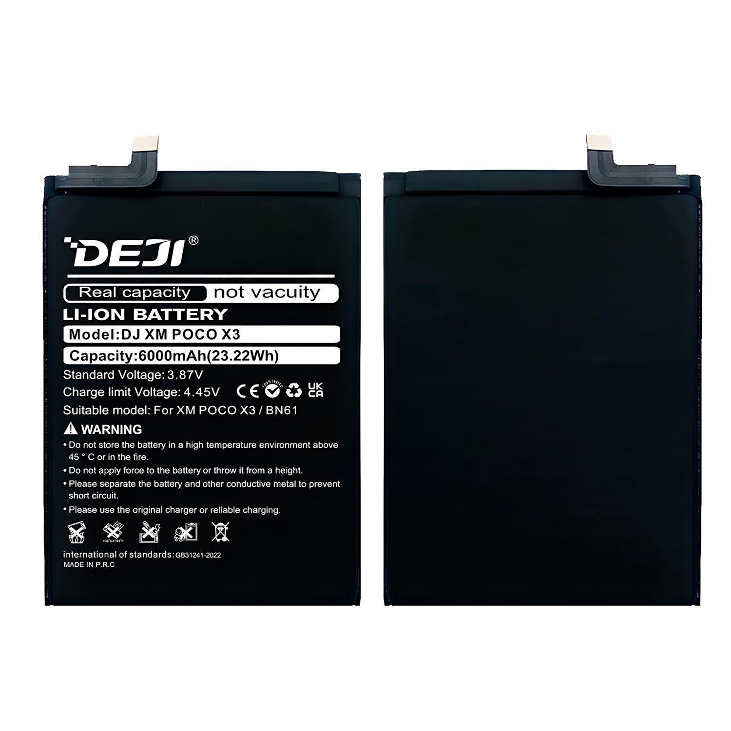 Bateria Compatible con Xiaomi Poco X3 Pro DEJI IC 6000mAh-3