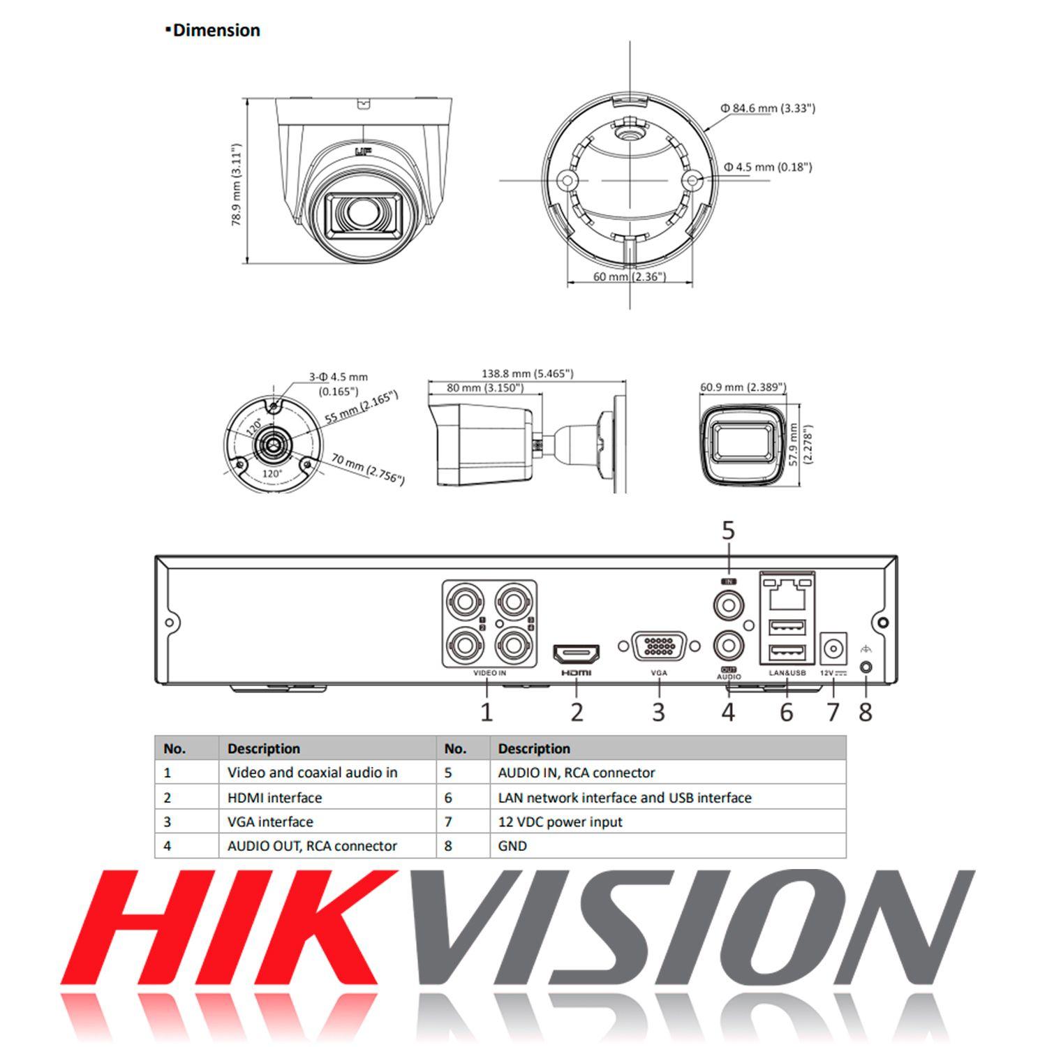 Kit de Camaras de Seguridad +DVR 4CH Hikvision 1TB Bala Domo-5