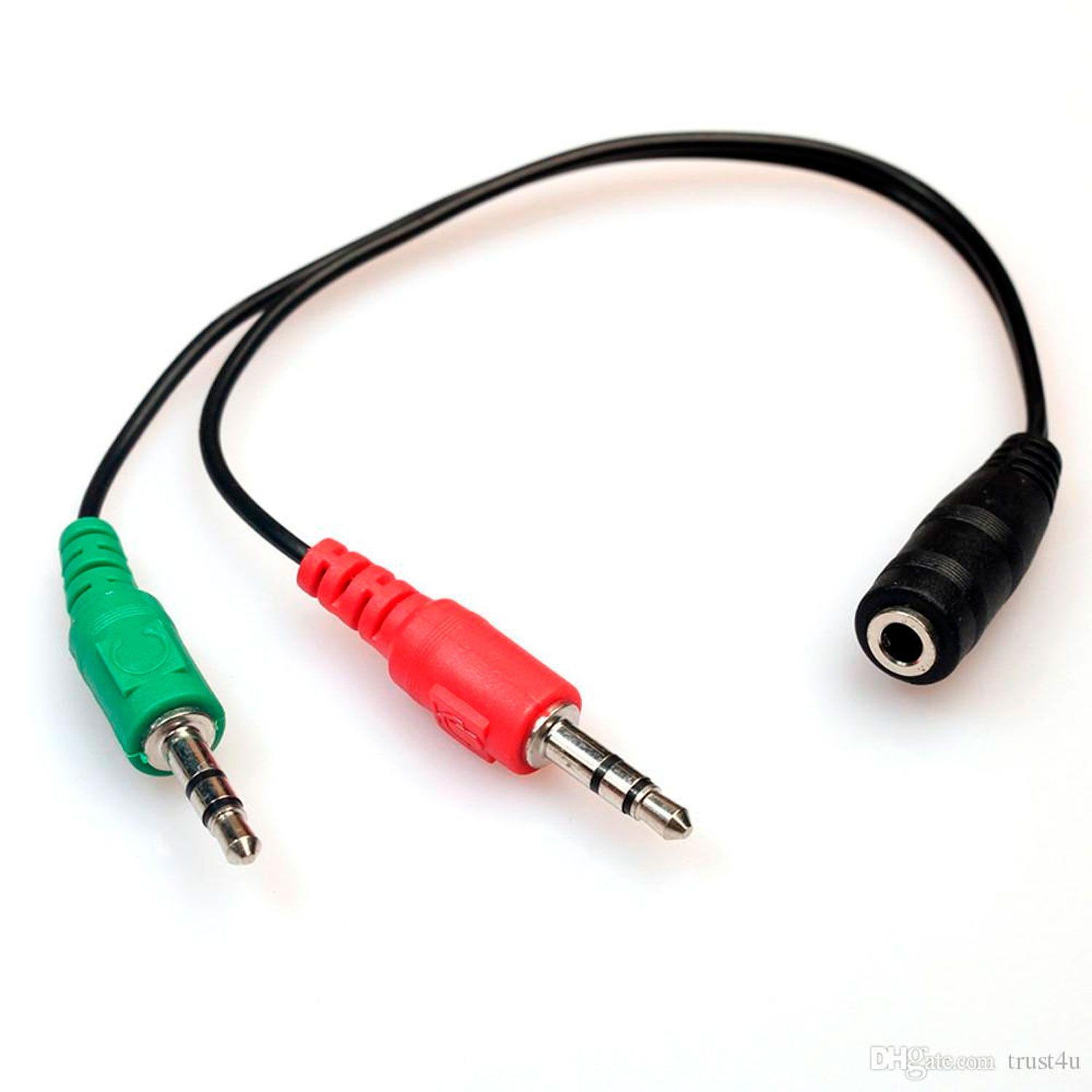 Cable Adaptador Audio Auxiliar 3.5mm Macho a 2 Hembra-0