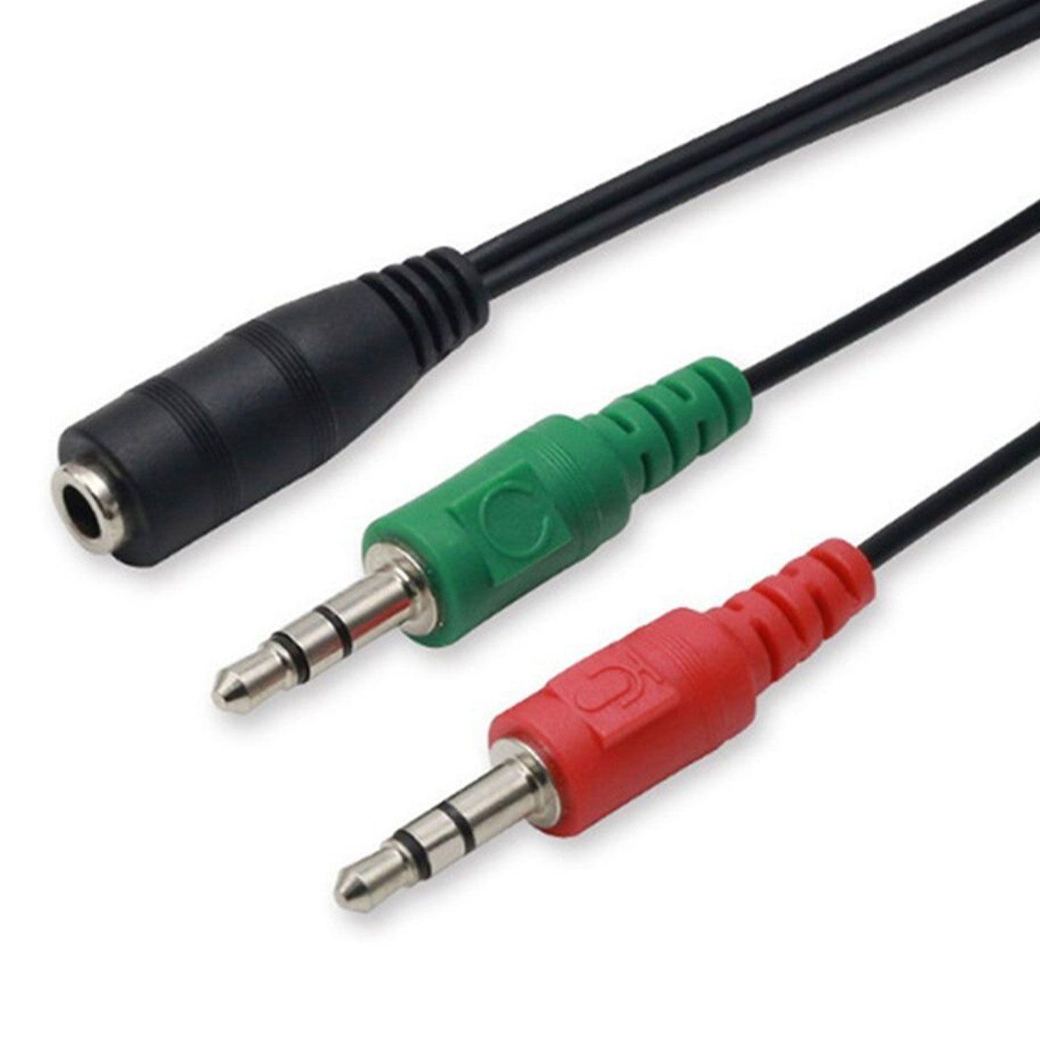 Cable Adaptador Audio Auxiliar 3.5mm Macho a 2 Hembra-1