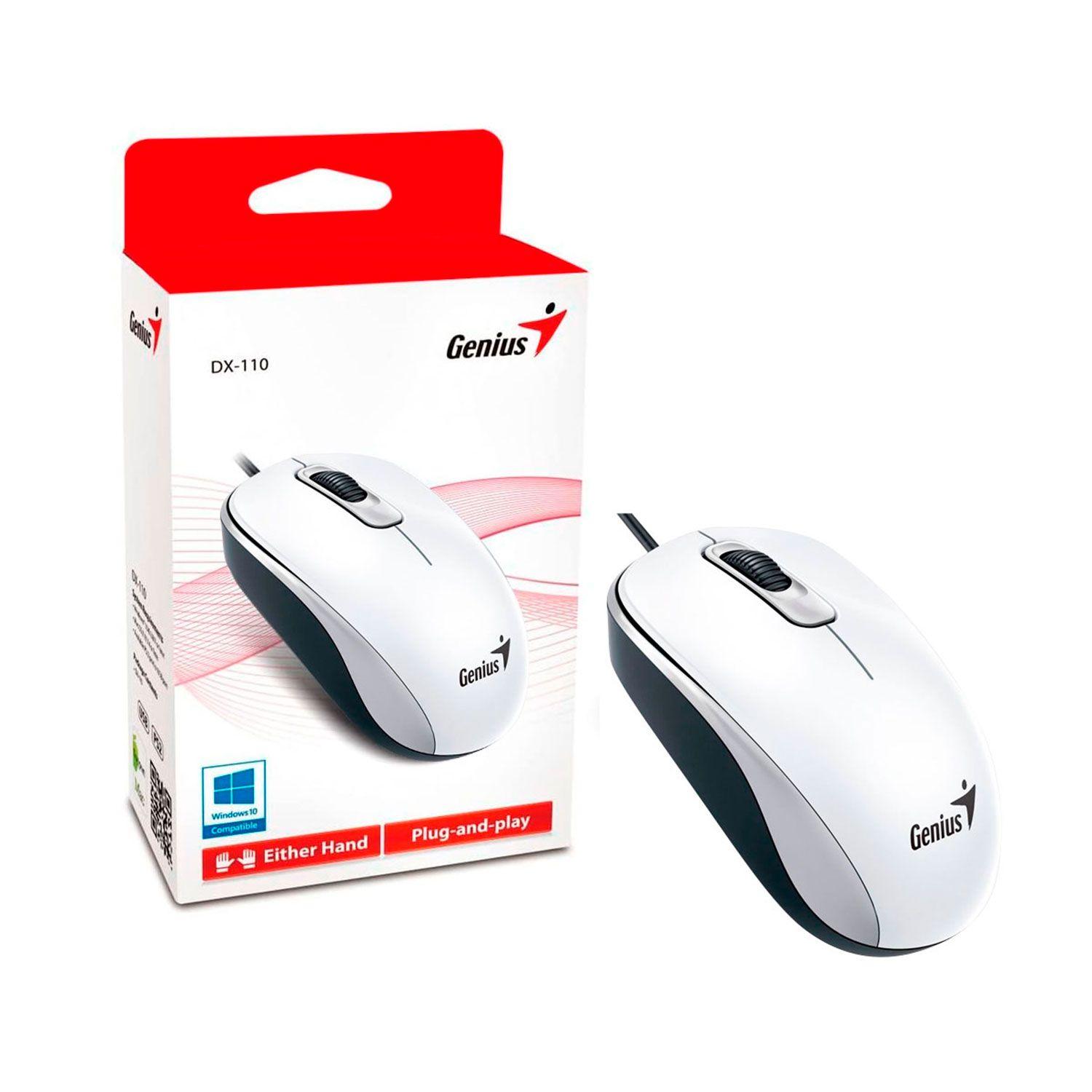 Mouse Genius Dx-110 Usb Óptico 3 Botones Ambidiestro Blanco-1