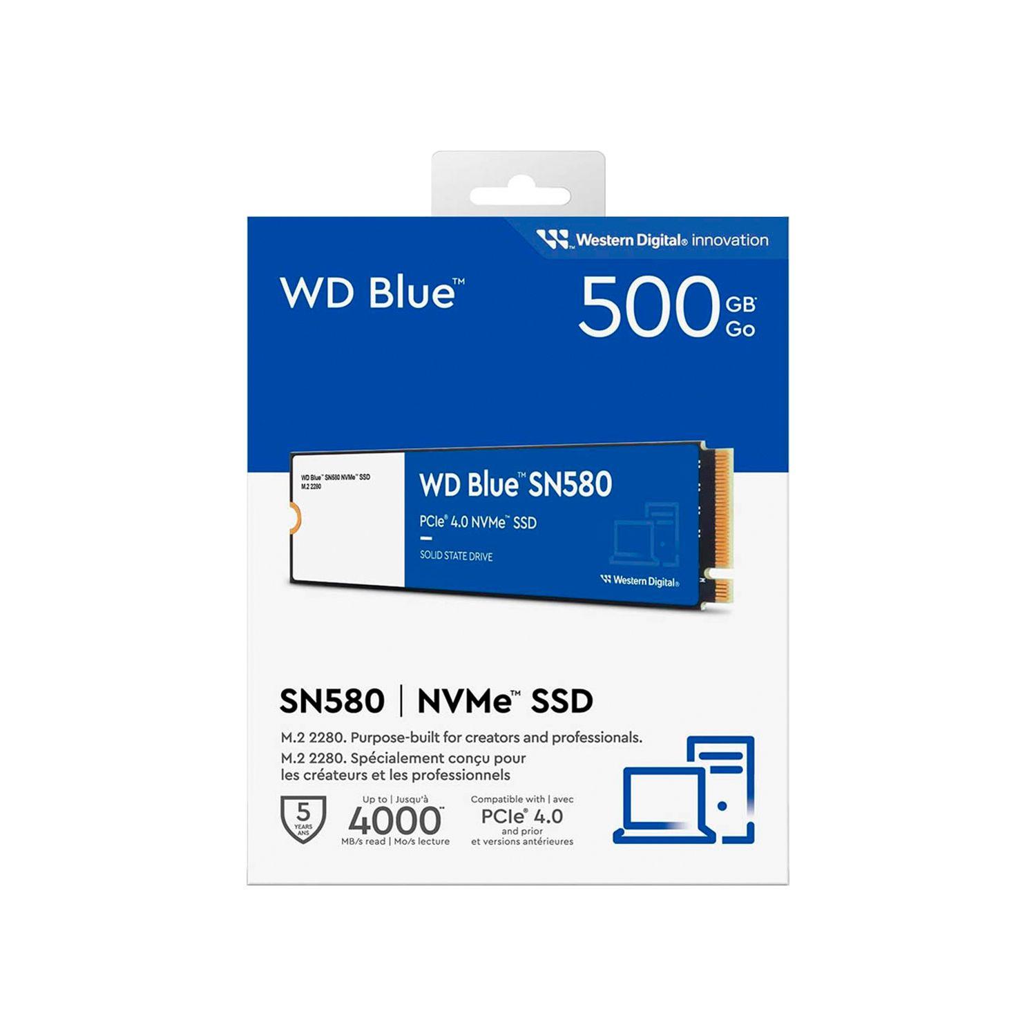 Disco Solido SSD Interno WD Blue 500GB M.2 PCle 4.0 NVMe-4
