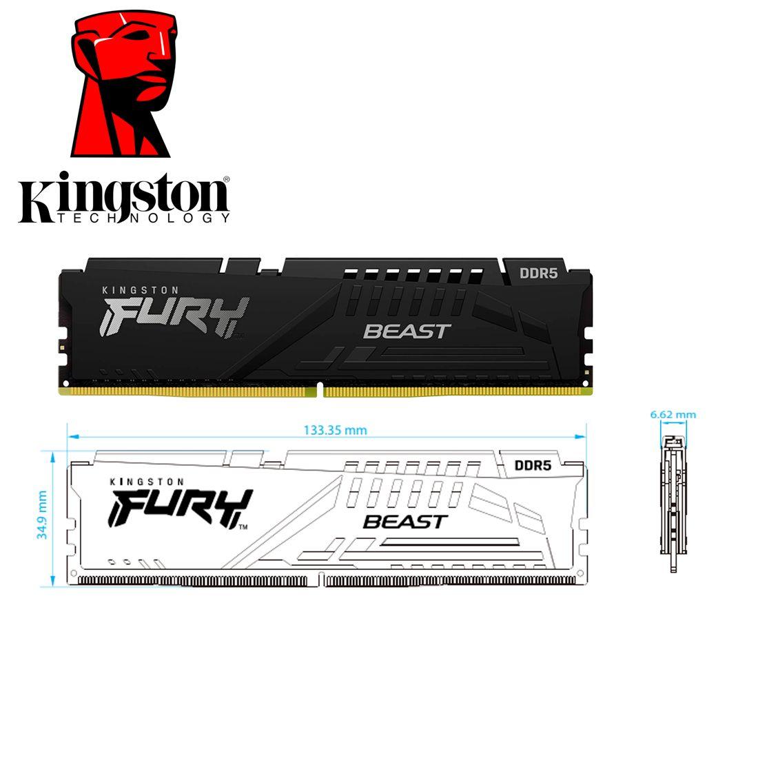 Memoria Ram Gamer PC Kingston Fury Beast 16GB DDR5-DIMM-4